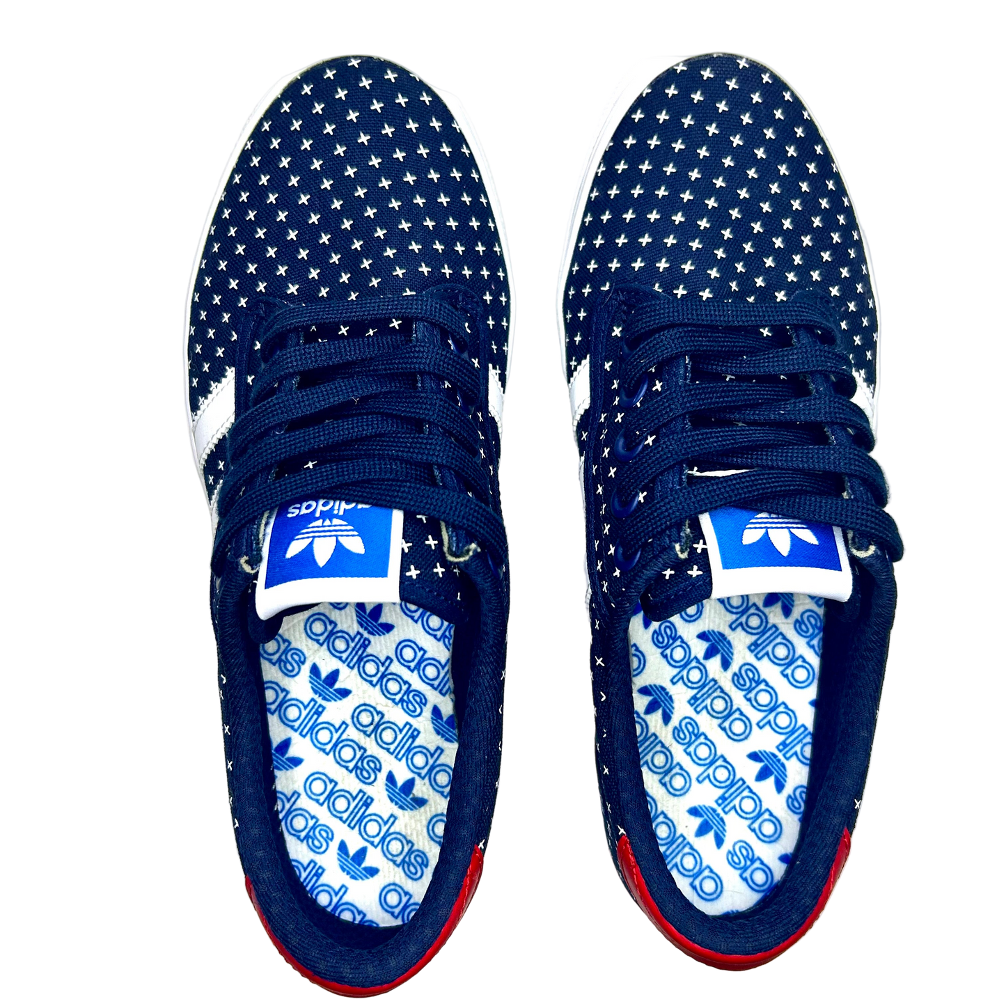 Adidas Seeley Canvas – Bleu Marine à Motif “+” blanc - Homme - Taille 8